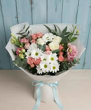 Букет цветов из:  Розы, Лизиантусы и Хризантемы #REPLACE_PRED# Кокоревке