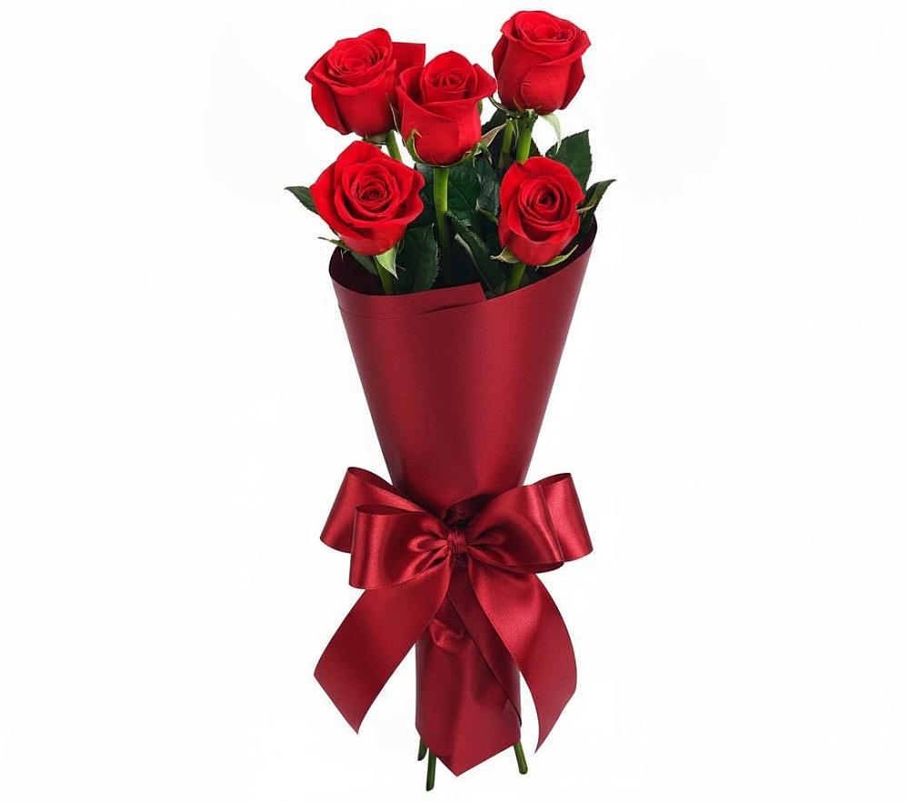 Букет 5 Красных роз Эдлесс Лав в Кокоревке