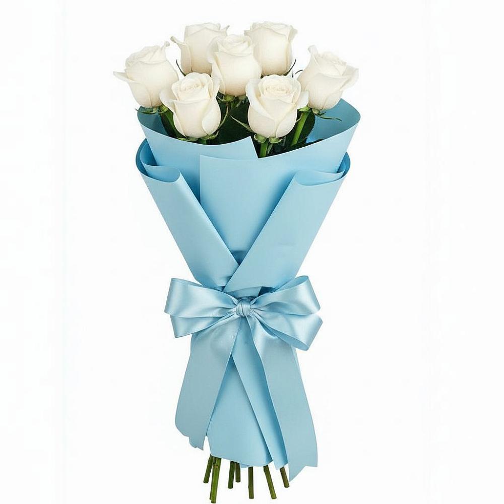 Букет 7 белых роз Проуд в Кокоревке