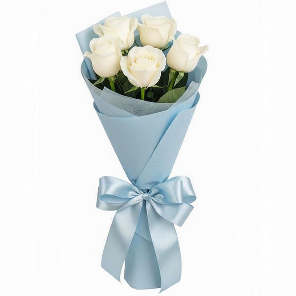 Букет 5 Белых роз Проуд в Кокоревке