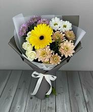 Букет цветов из:  Розы, Герберы и Хризантемы в Кокоревке