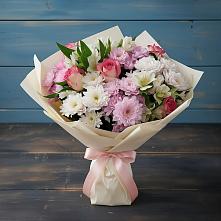 Букет цветов из:  Хризантемы, Альстромерии и Розы в Кокоревке