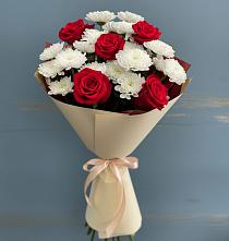 Букет цветов из:  Розы и Хризантемы в Кокоревке