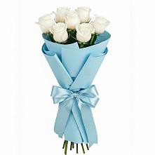 Букет 7 белых роз Проуд в Кокоревке