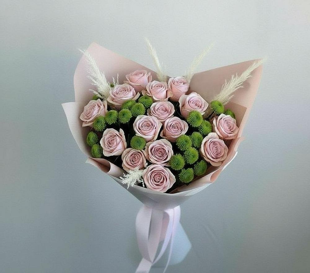 Букет цветов из: Розы и Хризантемы в Кокоревке