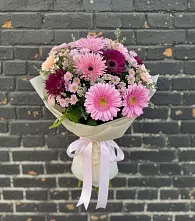 Букет цветов из:  Герберы и Хризантемы в Кокоревке