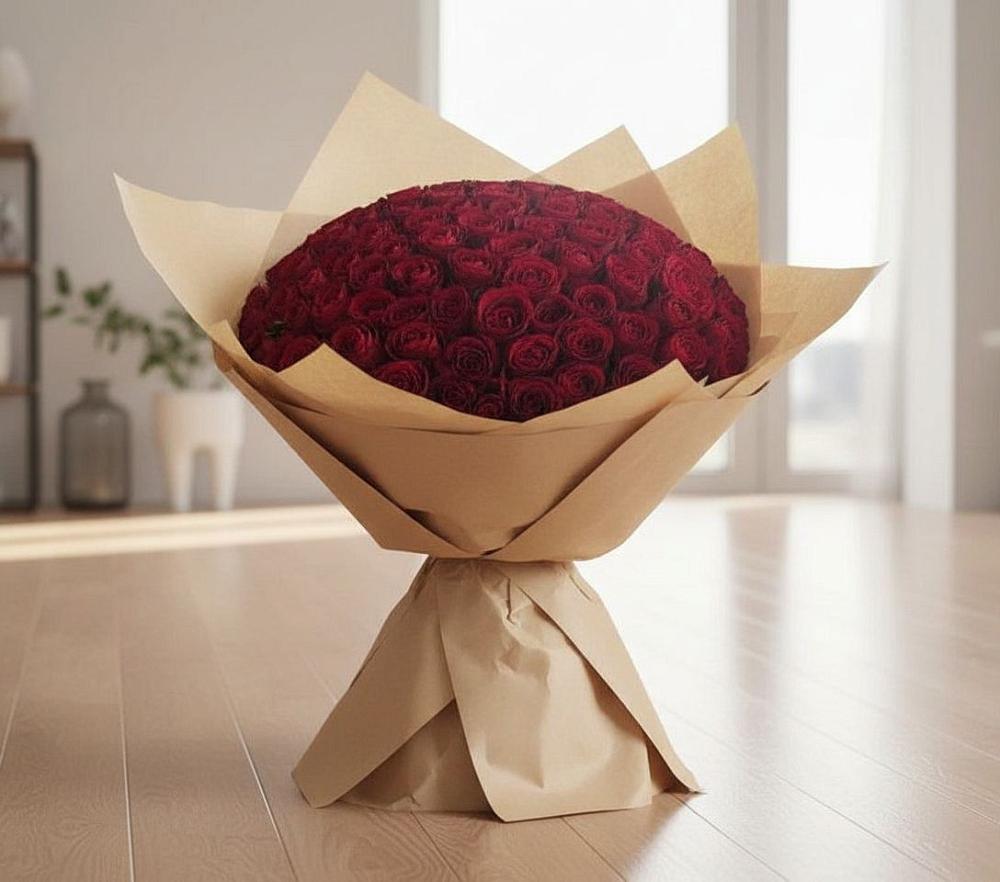 Букет 101 Красная роза в Кокоревке