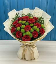 Букет цветов из:  Розы и Хризантемы в Кокоревке